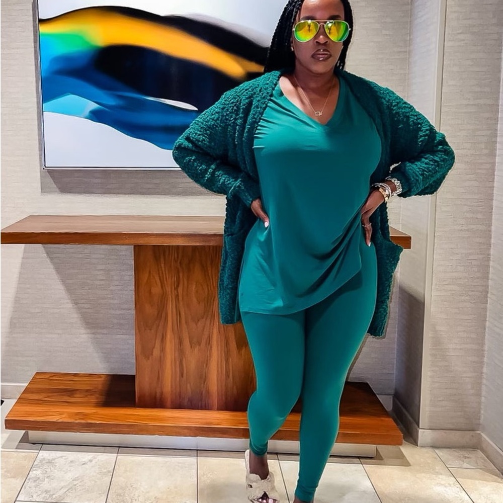 Green Legging Set w/Cardigan